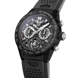 Tag Heuer Carrera Chronograph Tourbillion Titanium Carbon Black Dial Black Rubber Strap Watch for Men - CAR5A8W.FT6071