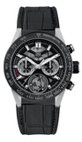 Tag Heuer Carrera Chronograph Tourbillion Black Dial Black Leather Strap Watch for Men - CAR5A8Y.FC6377