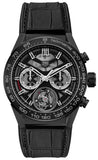 Tag Heuer Carrera Chronograph Tourbillion Ceramic Black Dial Black Leather Strap Watch for Men - CAR5A90.FC6415