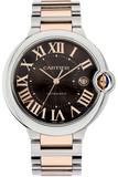 Cartier Ballon Bleu de Cartier Brown Dial Two Tone Steel Strap Watch for Men - W6920032