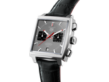 Tag Heuer Monaco Calibre 12 Final Edition Chronograph Grey Dial Black Leather Strap Watch for Men - CAW211J.FC6476