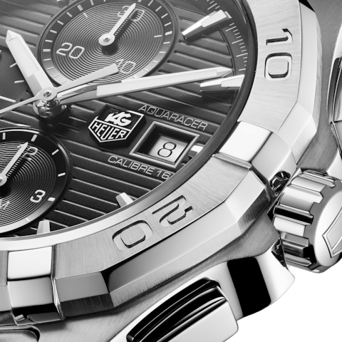 Tag Heuer Aquaracer Automatic Chronograph Black Dial Silver Steel Strap Watch for Men - CAY2110.BA0927