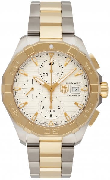 Tag Heuer Aquaracer Caliber 16 Automatic White Dial Two Tone Steel Strap Watch for Men - CAY2121.BB0923