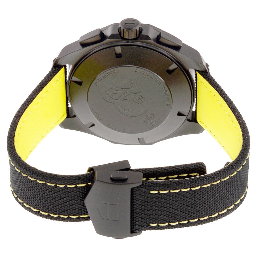 Tag Heuer Aquaracer Chronograph PVD Black Dial Black Nylon Strap Watch for Men - CAY218A.FC6361
