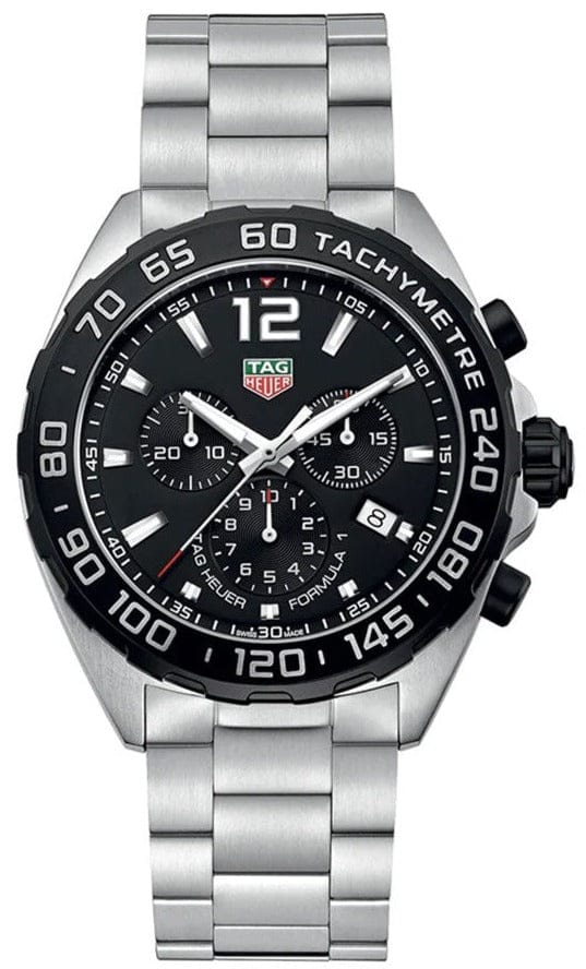 Tag Heuer Formula 1 Chronograph Black Dial Silver Steel Strap Watch for Men - CAZ1010.BA0842