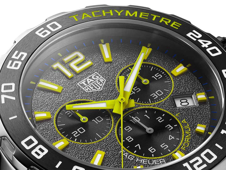 Tag Heuer Formula 1 Chronograph Grey Dial Silver Steel Strap Watch for Men - CAZ101AG.BA0842