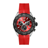 Tag Heuer Formula 1 Chronograph 41mm Red Dial Red Rubber Strap Watch for Men - CAZ101AN.FT8055