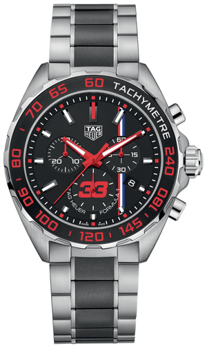 Tag Heuer Formula 1 Max Verstappen Limited Edition 43mm Grey Dial Two Tone Steel Strap Watch for Gents - CAZ101U.BA0843