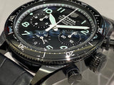 Tag Heuer Autavia Chronometer Flyback Chronograph Black Dial Black Leather Strap Watch for Men - CBE511C.FC8280