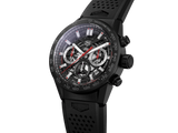 Tag Heuer Carrera Chronograph Steel & Ceramic Black Dial Black Rubber Strap Watch for Men - CBG2090.FT6145