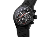 Tag Heuer Carrera Automatic Chronograph Black Dial Black Rubber Strap Watch for Men - CBG2A90.FT6173