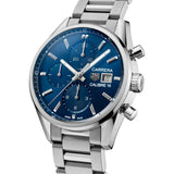 Tag Heuer Carrera Chronograph 41mm Blue Dial Silver Steel Strap Watch for Men - CBK2112.BA0715