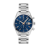 Tag Heuer Carrera Automatic Chronograph Blue Dial Silver Steel Strap Watch for Men - CBK2115.BA0715