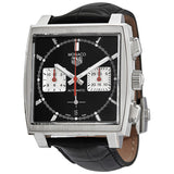 Tag Heuer Monaco Automatic Chronograph Black Dial Black Leather Strap Watch for Men - CBL2113.FC6177