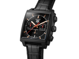 Tag Heuer Monaco Automatic Chronograph Black Dial Black Leather Strap Watch for Men - CBL2180.FC6497