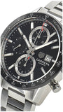 Tag Heuer Carrera Automatic Chronograph Black Dial Silver Steel Strap Watch for Men - CBM2110.BA0651