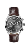 Tag Heuer Carrera Chronograph Grey Dial Brown Leather Strap Watch for Men - CBN2012.FC6483