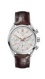 Tag Heuer Carrera Chronograph White Dial Brown Leather Strap Watch for Men - CBN2013.FC6483