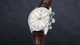 Tag Heuer Carrera Chronograph White Dial Brown Leather Strap Watch for Men - CBN2013.FC6483