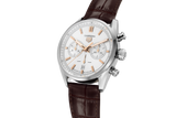 Tag Heuer Carrera Chronograph White Dial Brown Leather Strap Watch for Men - CBN2013.FC6483