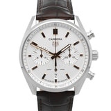 Tag Heuer Carrera Chronograph White Dial Brown Leather Strap Watch for Men - CBN2013.FC6483