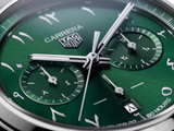 Tag Heuer Carrera Automatic Chronograph Limited Edition Green Dial Silver Steel Strap Watch for Men - CBN2014.EB0240