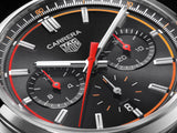 Tag Heuer Carrera Chronograph Black Dial Black Leather Strap Watch for Men - CBN201C.FC6542