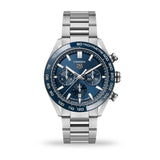 Tag Heuer Carrera Chronograph Blue Dial Silver Steel Strap Watch for Men - CBN2A1A.BA0643