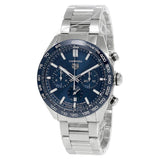 Tag Heuer Carrera Chronograph Blue Dial Silver Steel Strap Watch for Men - CBN2A1A.BA0643