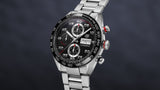 Tag Heuer Carrera Chronograph Black Dial Silver Steel Strap Watch for Men - CBN2A1AA.BA0643