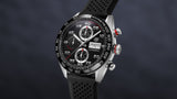 Tag Heuer Carrera Chronograph Black Dial Black Rubber Strap Watch for Men - CBN2A1AA.FT6228