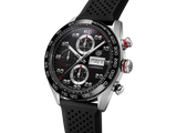 Tag Heuer Carrera Chronograph Black Dial Black Rubber Strap Watch for Men - CBN2A1AA.FT6228