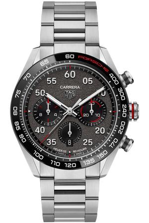 Tag Heuer Carrera Porsche Chronograph Grey Dial Silver Steel Strap Watch for Men - CBN2A1F.BA0643