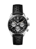 Tag Heuer Carrera Automatic Chronograph Black Dial Black Leather Strap Watch for Men - CBS2210.FC6534