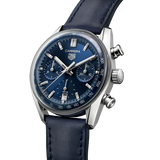 Tag Heuer Carrera Chronograph Blue Dial Blue Leather Strap Watch for Men - CBS2212.FC6535