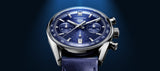 Tag Heuer Carrera Chronograph Blue Dial Blue Leather Strap Watch for Men - CBS2212.FC6535