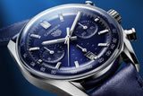 Tag Heuer Carrera Chronograph Blue Dial Blue Leather Strap Watch for Men - CBS2212.FC6535