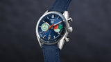 Tag Heuer Carrera Skipper Automatic Chronograph Blue Dial Blue Nylon Strap Watch for Men - CBS2213.FN6002