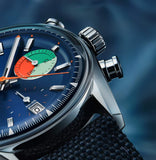 Tag Heuer Carrera Skipper Automatic Chronograph Blue Dial Blue Nylon Strap Watch for Men - CBS2213.FN6002