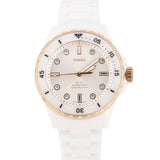 Fossil FB-01 Analog White Dial White Ceramic Strap Watch for Women - CE1107