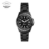 Fossil FB-01 Three-Hand Black Dial Black Ceramic Strap Watch for Women - CE1108