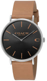 Coach Charles Black Dial Brown Leather Strap Watch for Men - 14602155