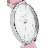 Coach Perry Silver Dial Pink Leather Strap Watch for Women - 14503516