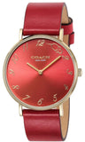 Coach Perry Red Dial Red Leather Strap Watch for Women - 14503486