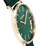 Coach Green Dial Green Leather Strap Watch for Women - 14503383