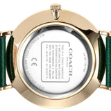 Coach Green Dial Green Leather Strap Watch for Women - 14503383