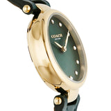 Coach Park Analog Green Dial Green Leather Strap Watch for Women - 14503534