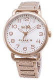 Coach Delancey White Dial Rose Gold Steel Strap Watch for Women - 14502497