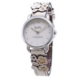 Coach Delancey White Dial Floral White Leather Strap Watch for Women - 14502760