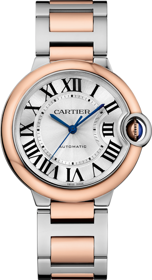 Cartier Ballon Bleu De Cartier Silver Dial Two Tone Steel Strap Watch for Men - W2BB0034